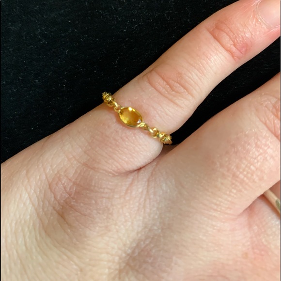 Jewelry - 14k yellow gold chain link citrine gemstone ring